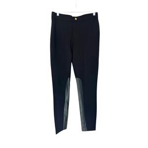 J.Crew Pixie Pant Black Leather Panel‎ Office Career Work Business Ankle Size 6